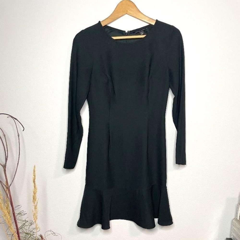 Banana Republic Black FIt & Flare Long Sleeve Dres